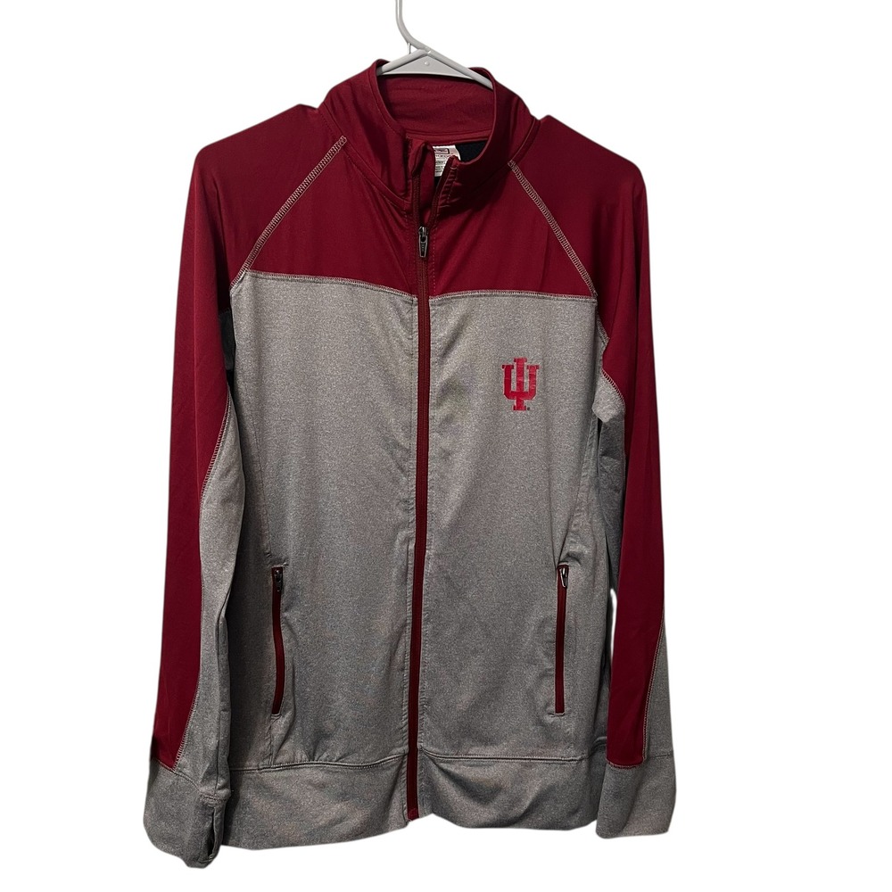 ProEdge Indiana Hoosiers Track Jacket Womens‎ Full Zip Maroon Gray Medium